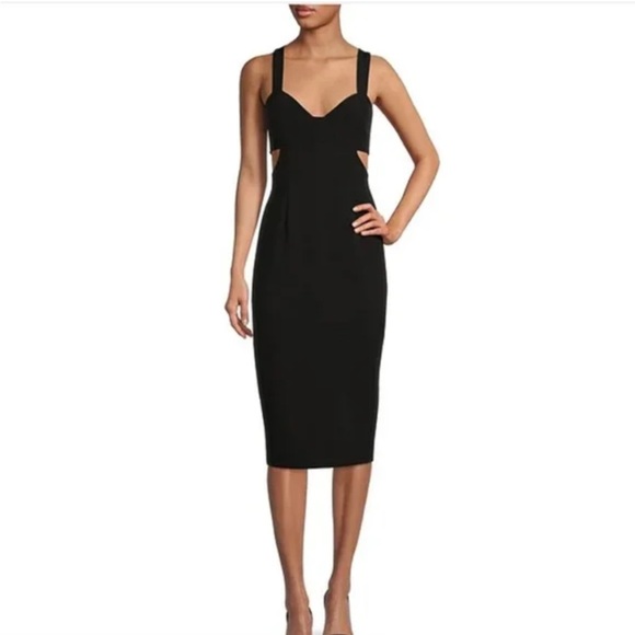 NWT GIANNI BINI HOPE CREPE SWEETHEART MIDI DRESS - Picture 1 of 3